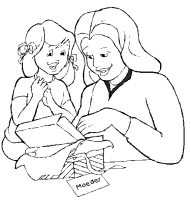 A coloring page of mothers day